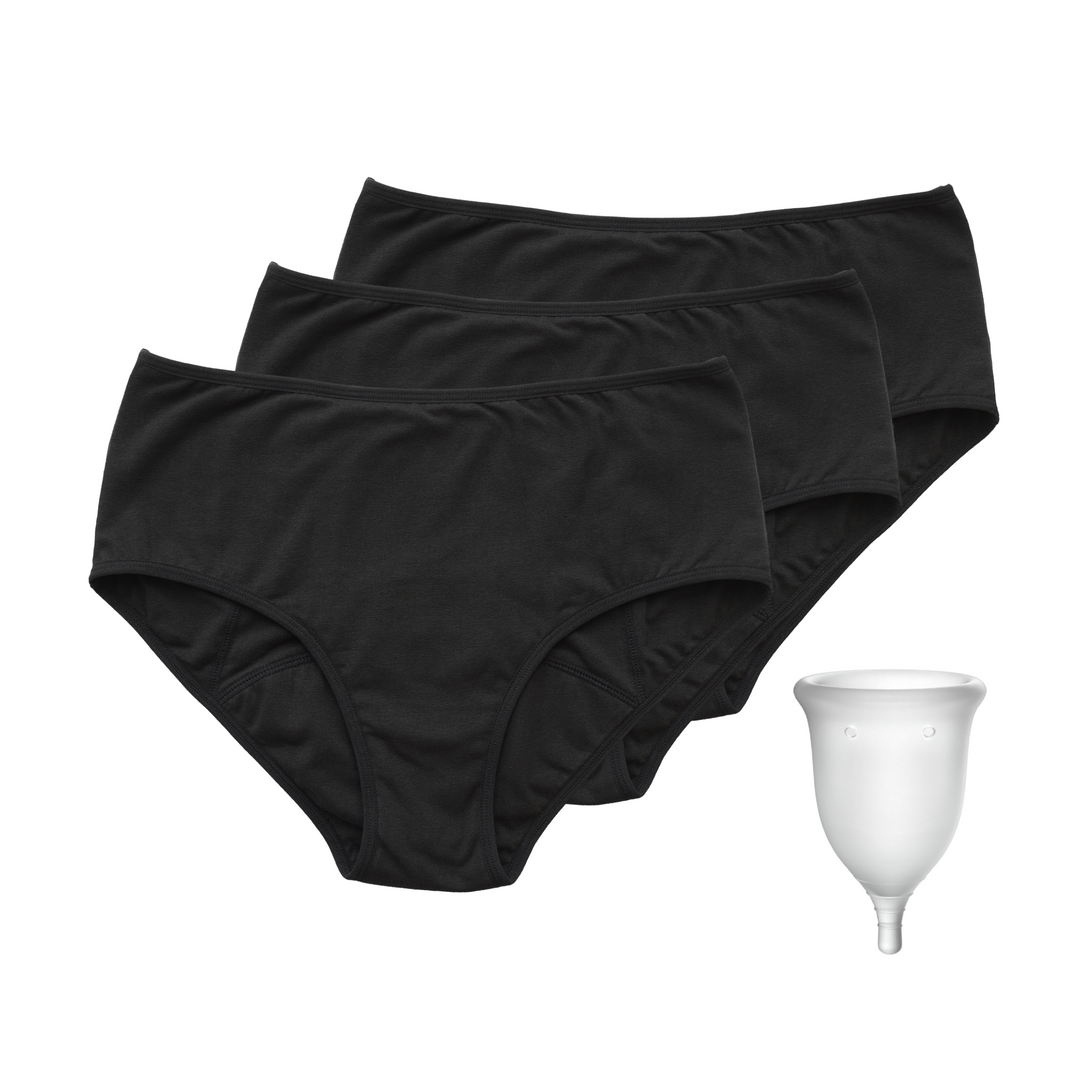 Flow Undies 3-Pack + FlowCup® Menstrual Cup
